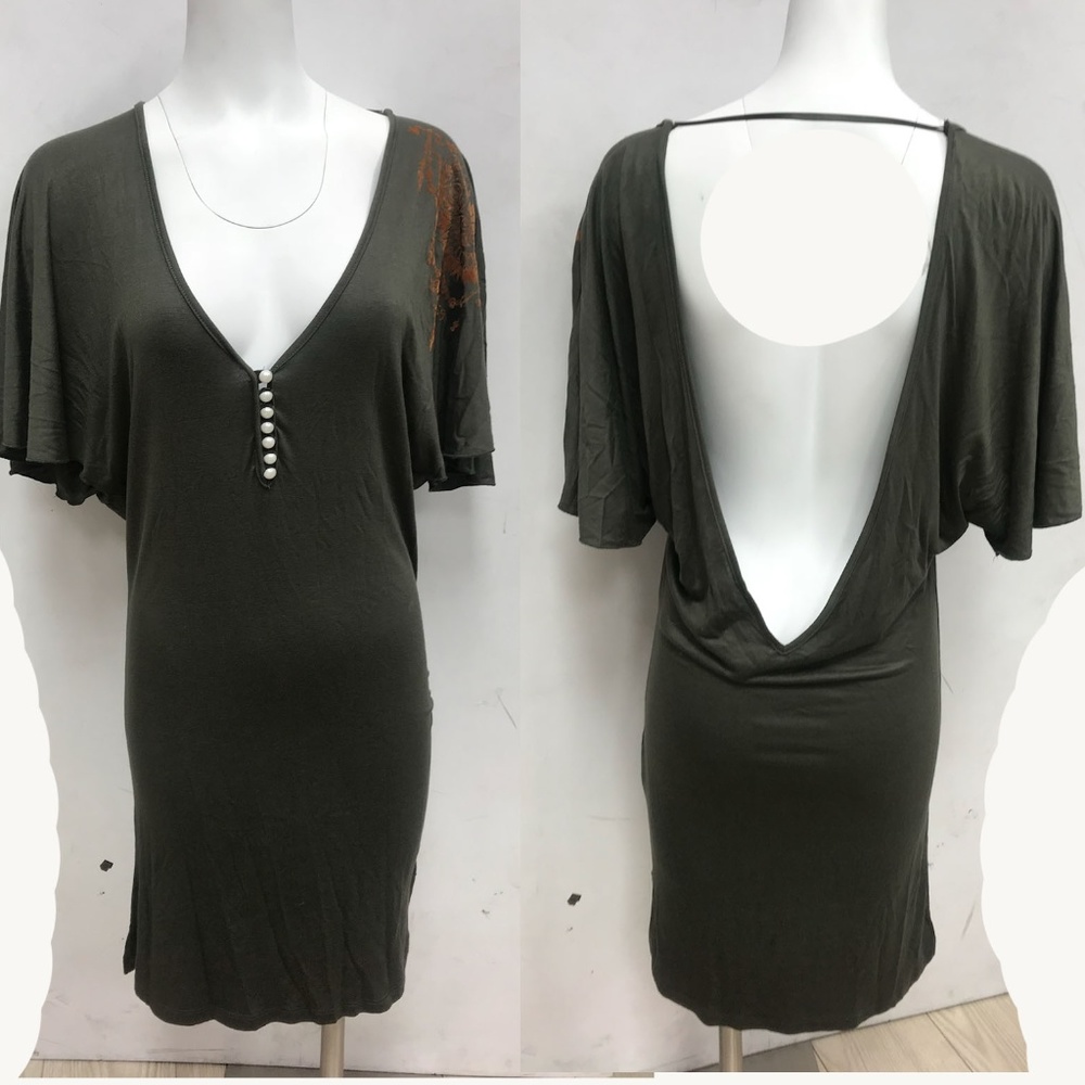 Sexy open back jersey dress